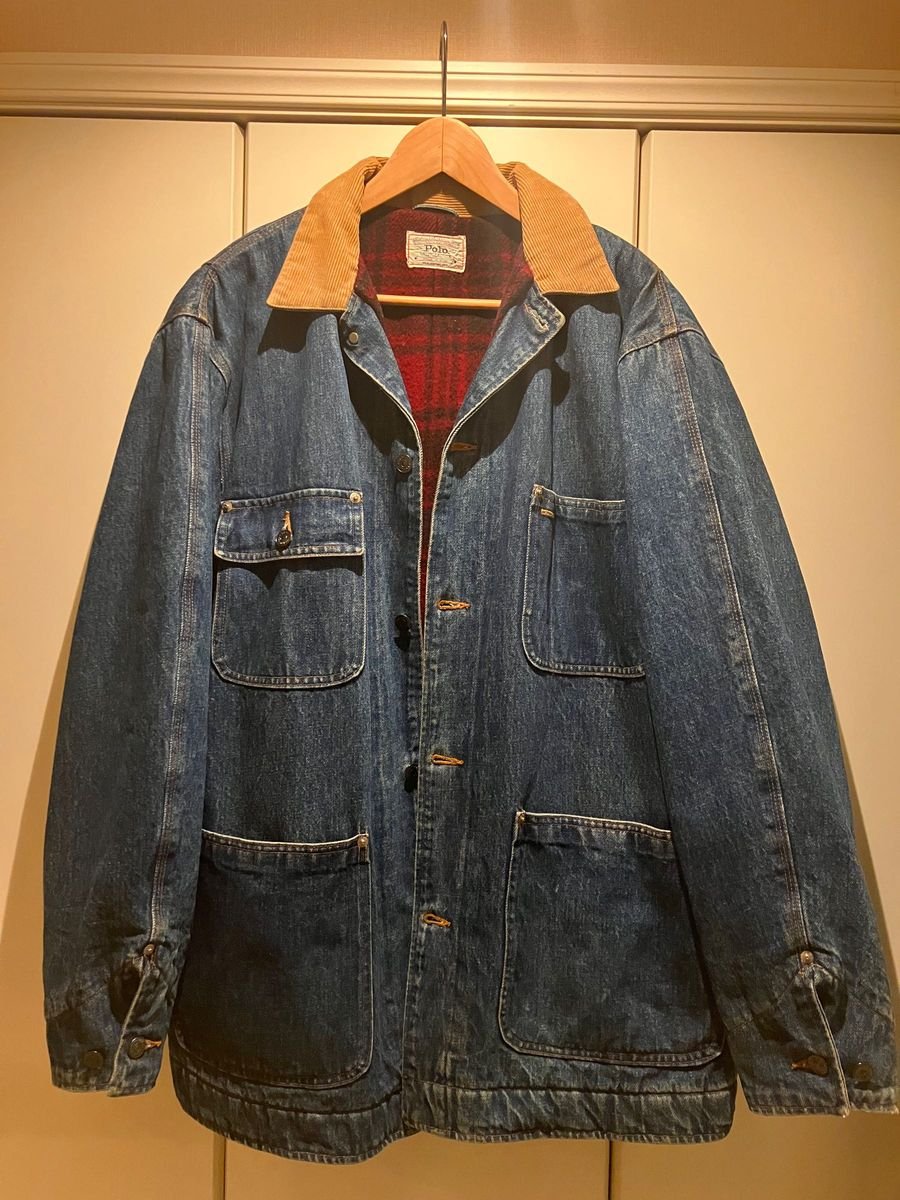 超希少USA製 80〜90年代白タグ Ralph Lauren デニムカバーオール