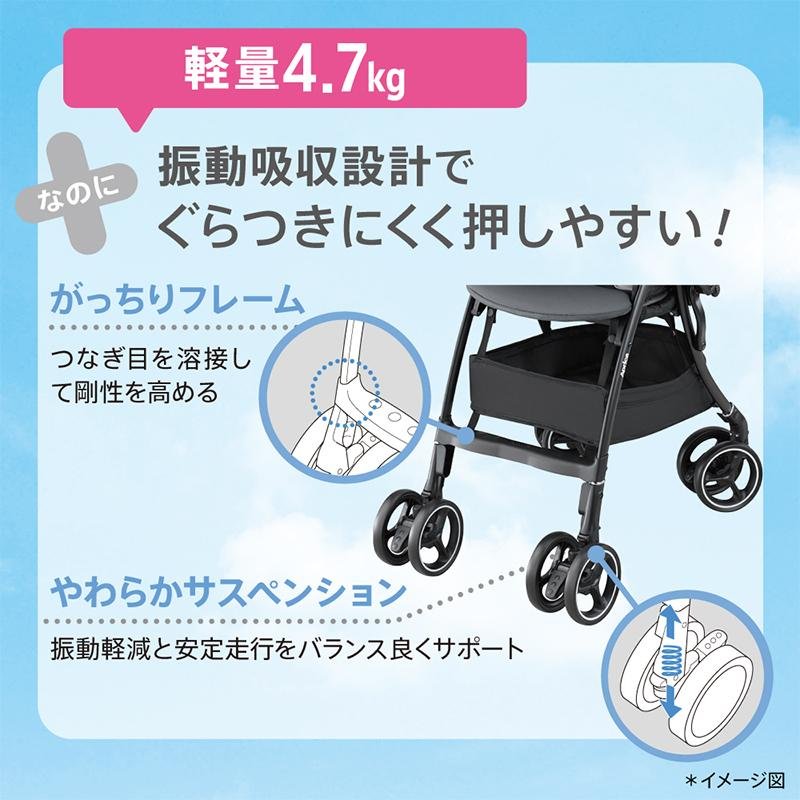 アップリカ（Aprica） ベビーカー 超軽量 ラクーナ エアー AD グレー