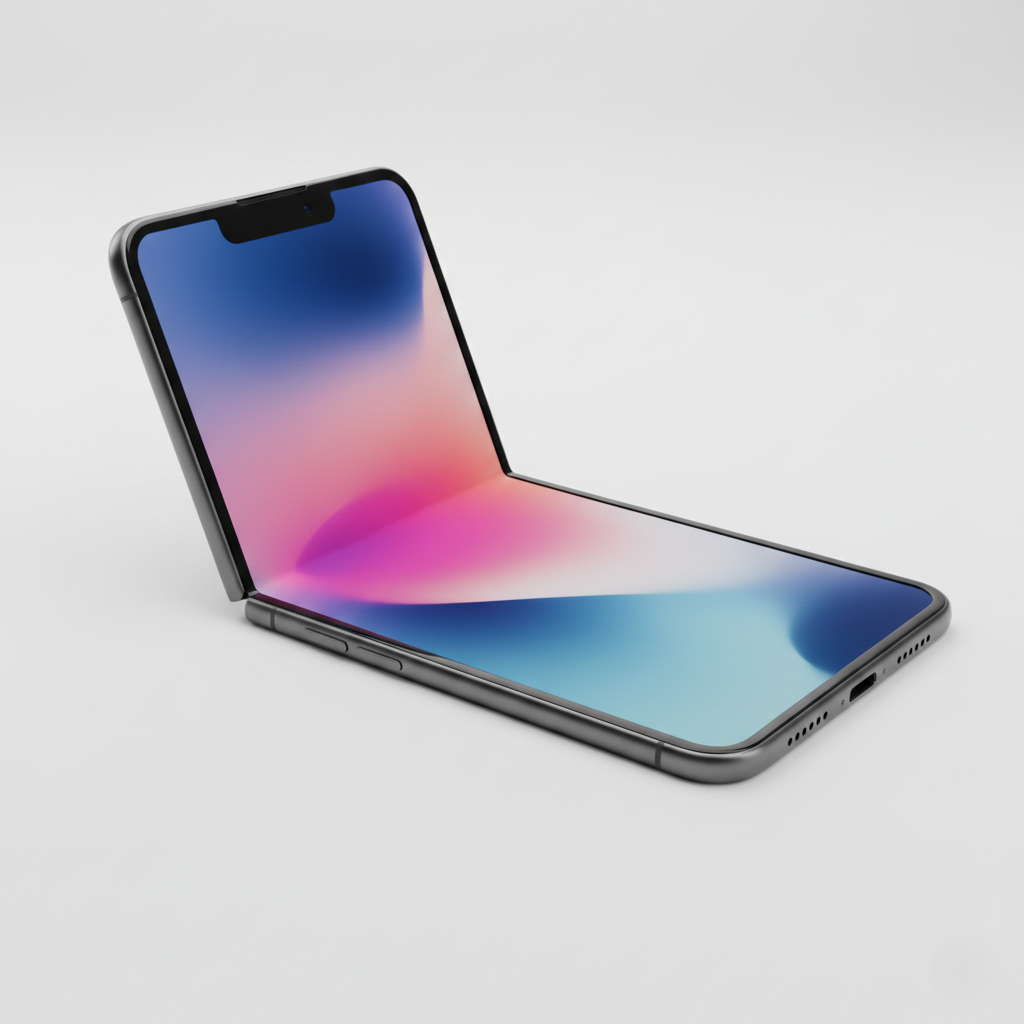 A 3D render of the rumored Apple iPhone Fold