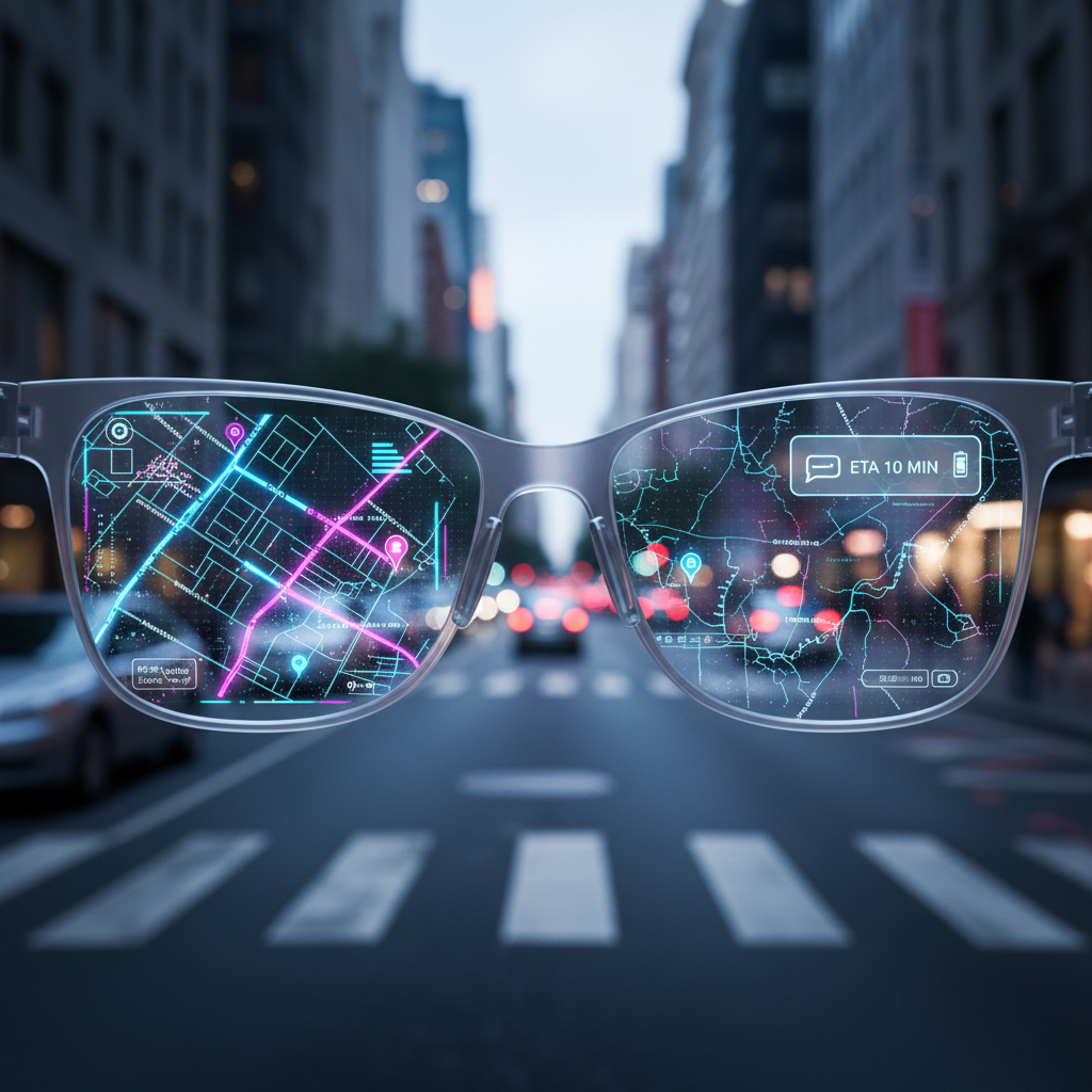 RayNeo X3 Pro augmented reality interface showing navigation and notifications