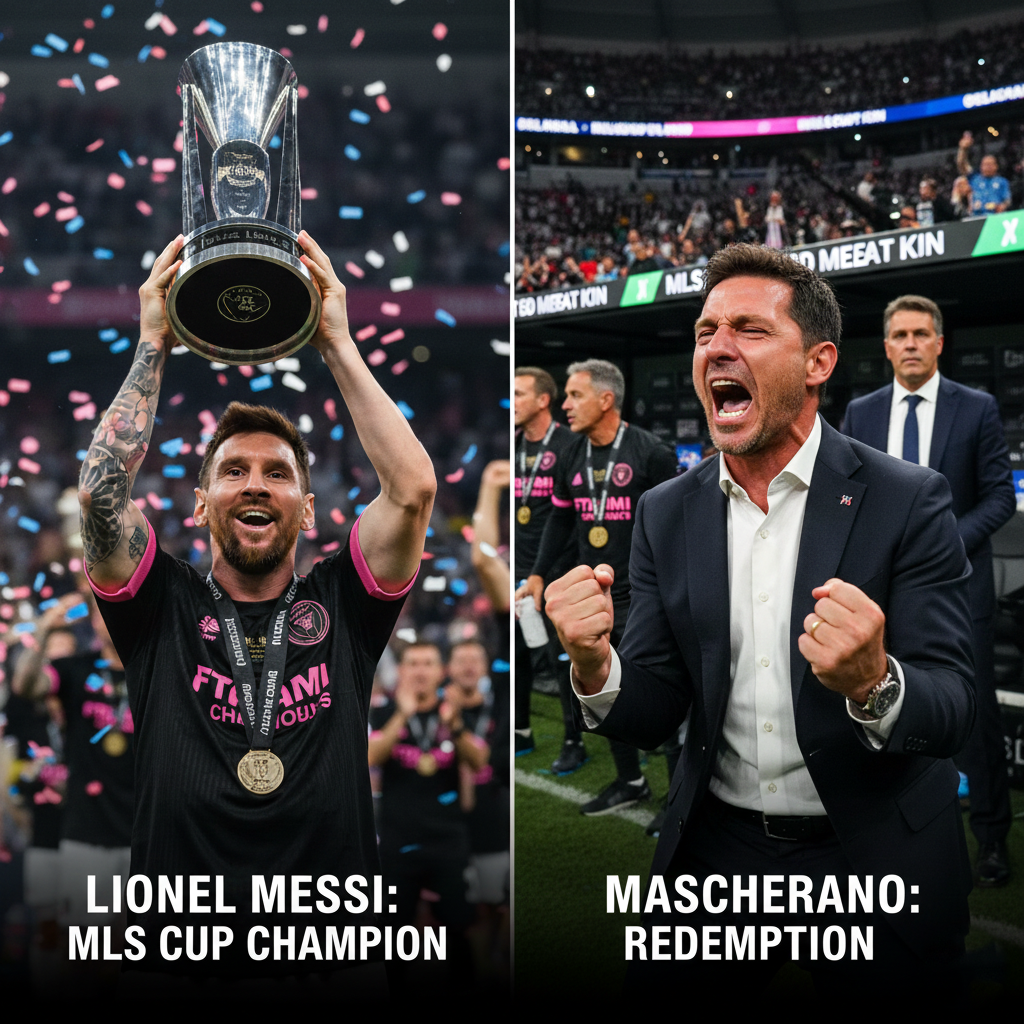 Inter Miami MLS Cup Champions Lionel Messi Mascherano