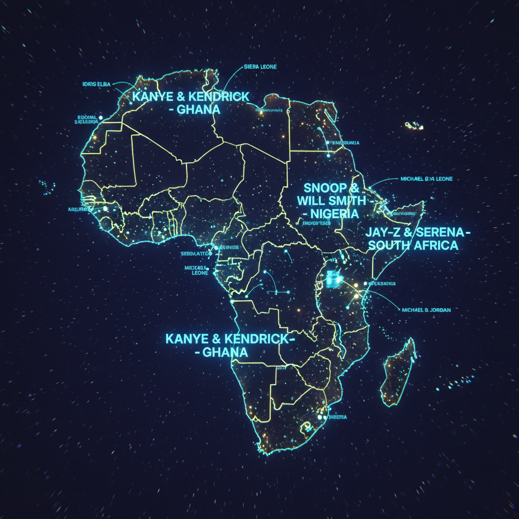 Map showing the diverse African nations targeted by US celebrities for citizenship and long-term investment.