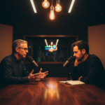 Simon Sinek and Steven Bartlett discussing the concept of 'Why' and success on The Diary Of A CEO podcast.