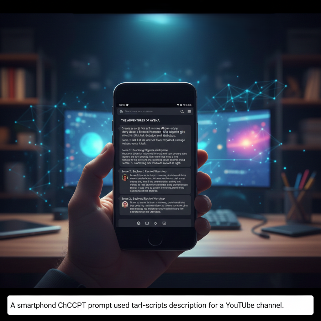A detailed ChatGPT prompt used to generate scripts and image descriptions for an animated story.
