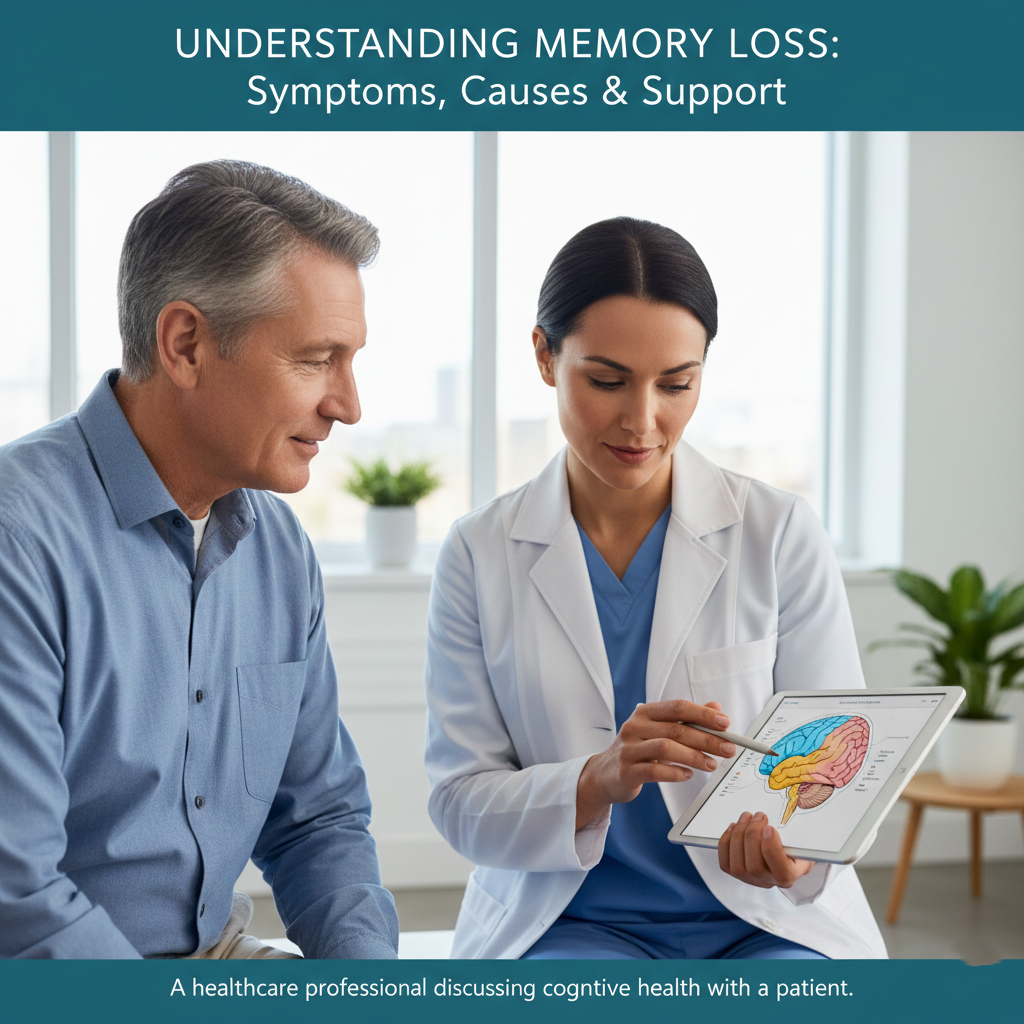 A healthcare professional discussing cognitive health with a patient.