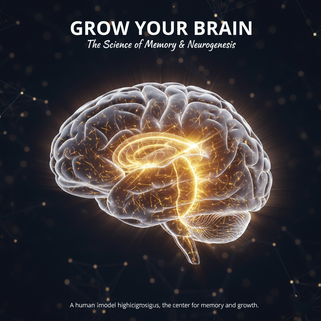 A human brain model highlighting the hippocampus, the center for memory and growth.