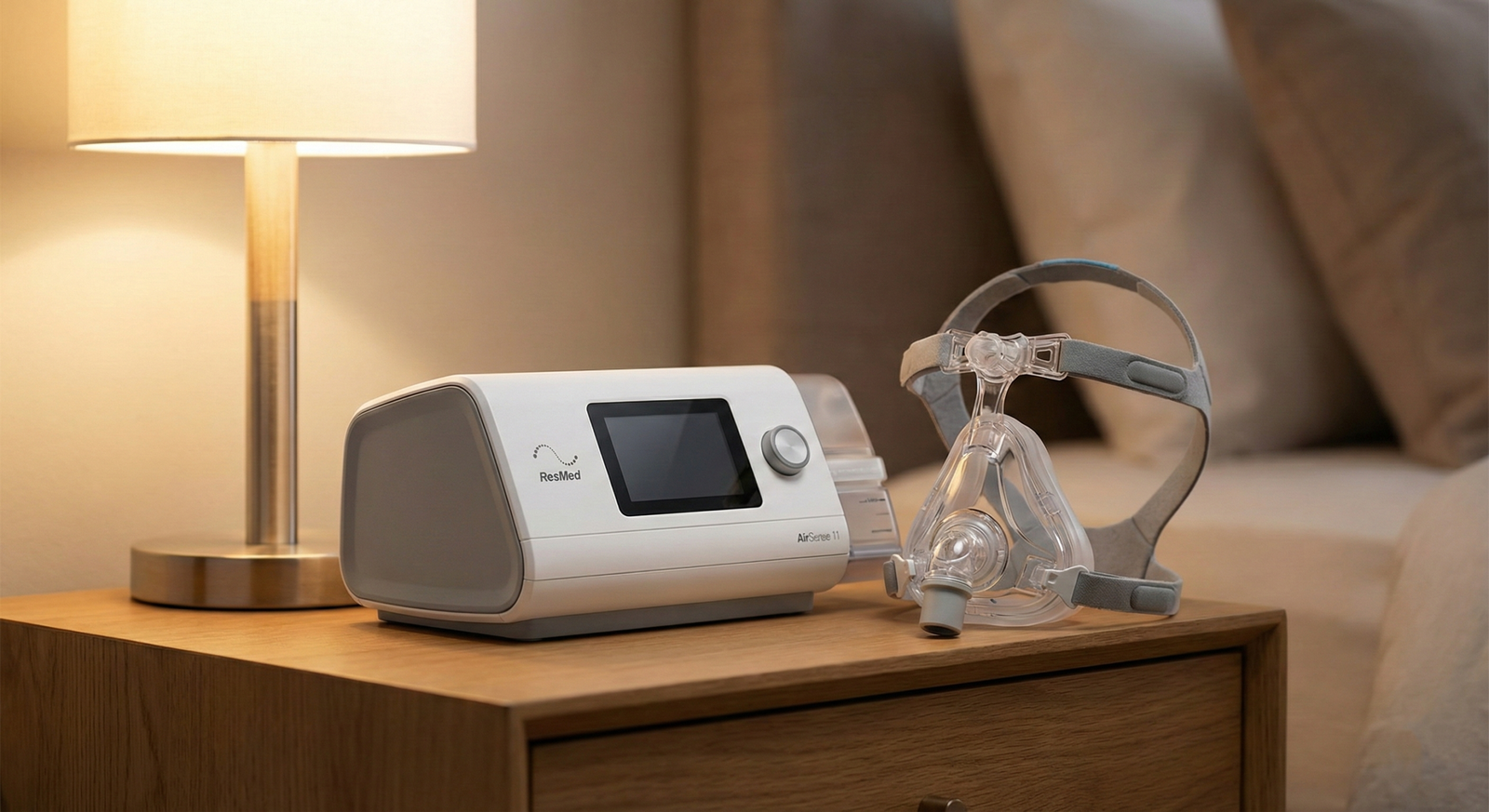 A modern CPAP machine setup used for the treatment of obstructive sleep apnea.