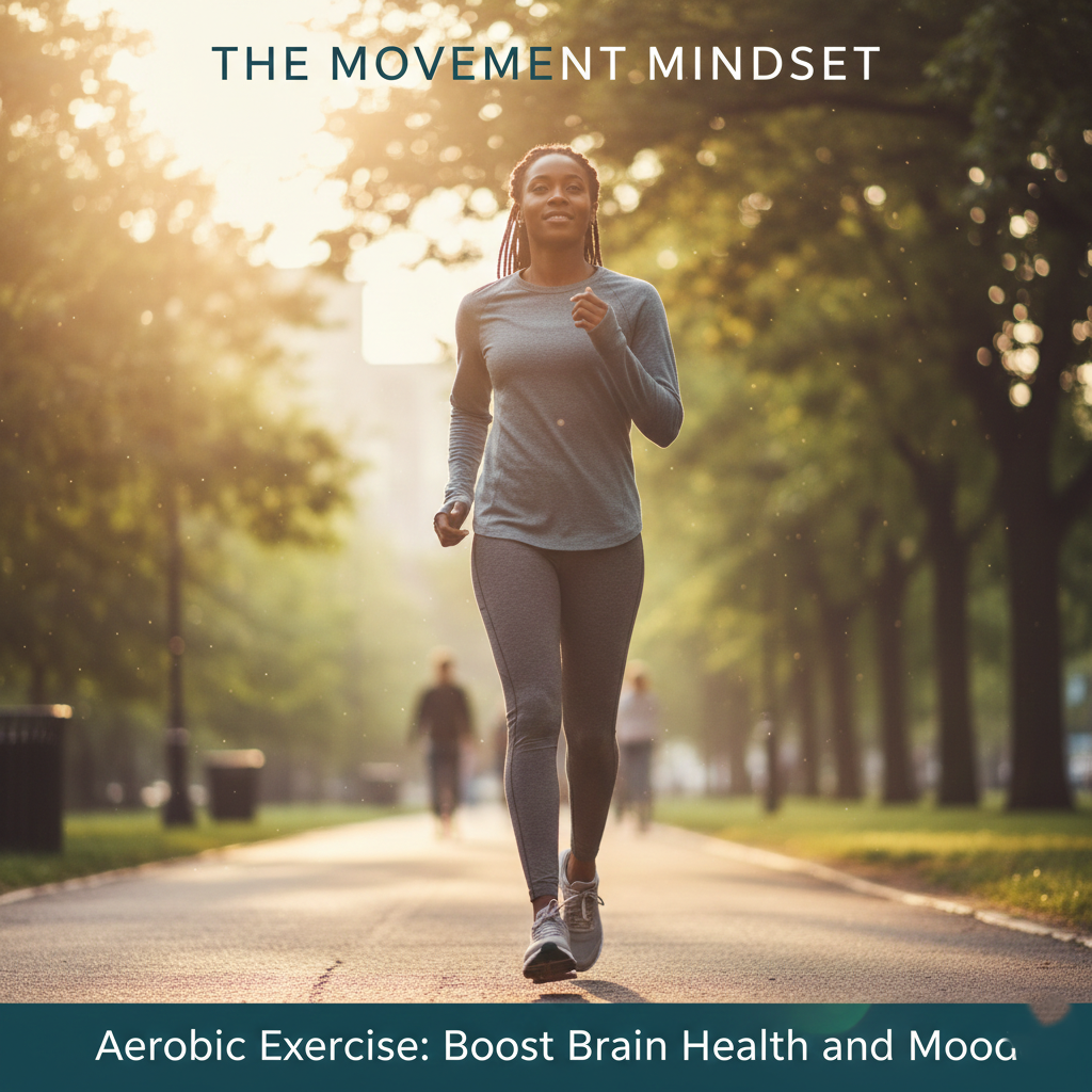 A person engaging in aerobic exercise to boost brain neurochemicals.