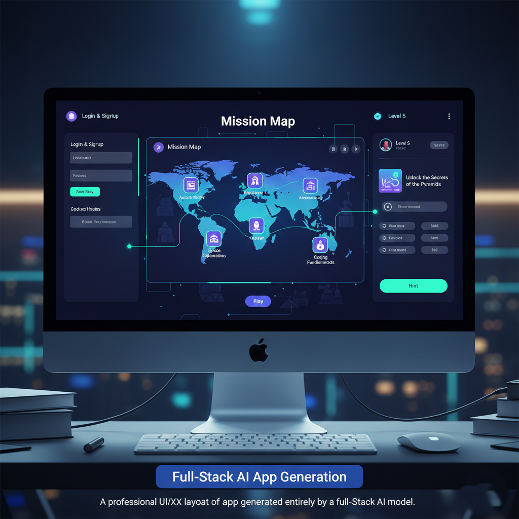 A professional UIUX layout of an app generated entirely by a full-stack AI model.