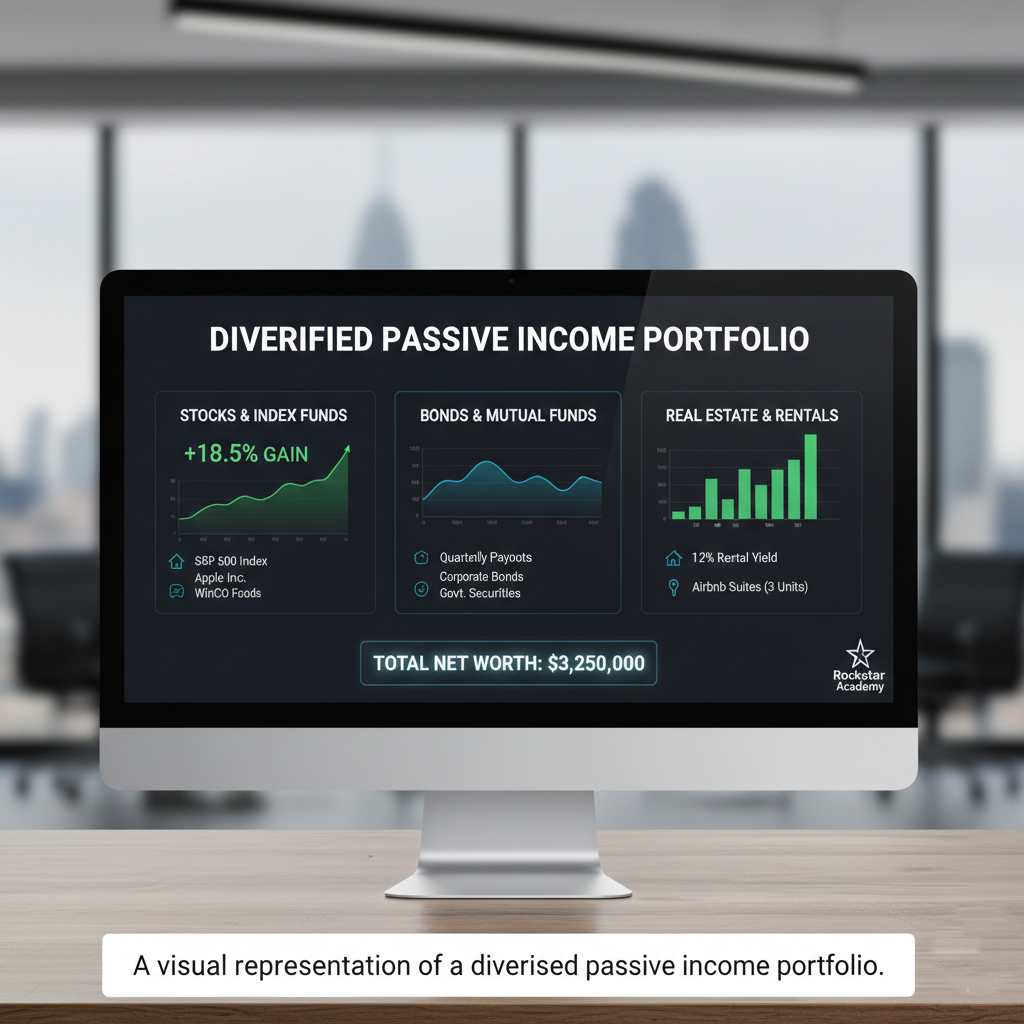 A visual representation of a diversified passive income portfolio.