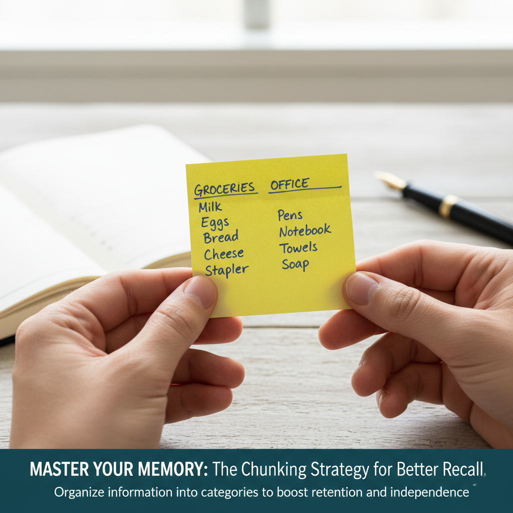 An example of the chunking strategy used to organize information for better memory recall.