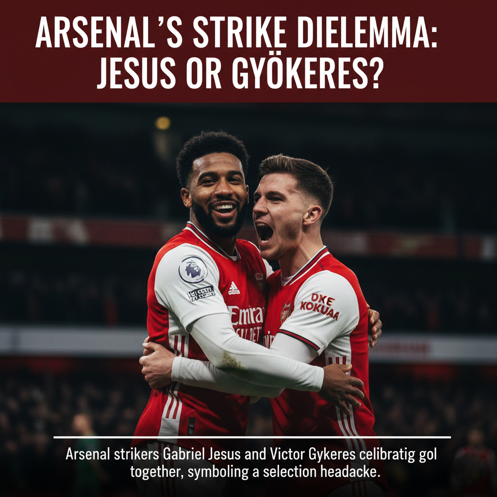 Arsenal strikers Gabriel Jesus and Victor Gyökeres during a match.