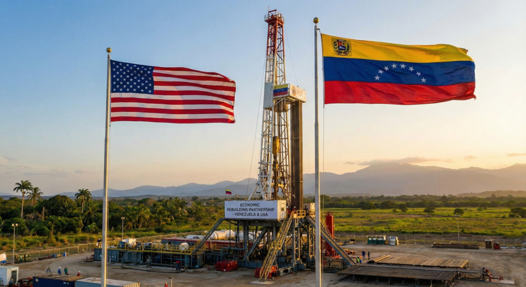 Concept art for the rebuilding of Venezuela's oil infrastructure.