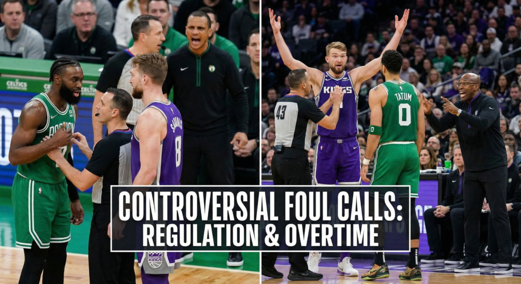 Controversial foul calls in the Celtics vs. Kings game.