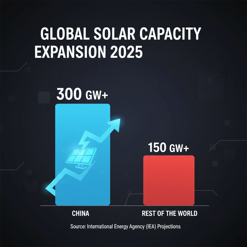 Data chart showing China's massive lead in renewable energy production.