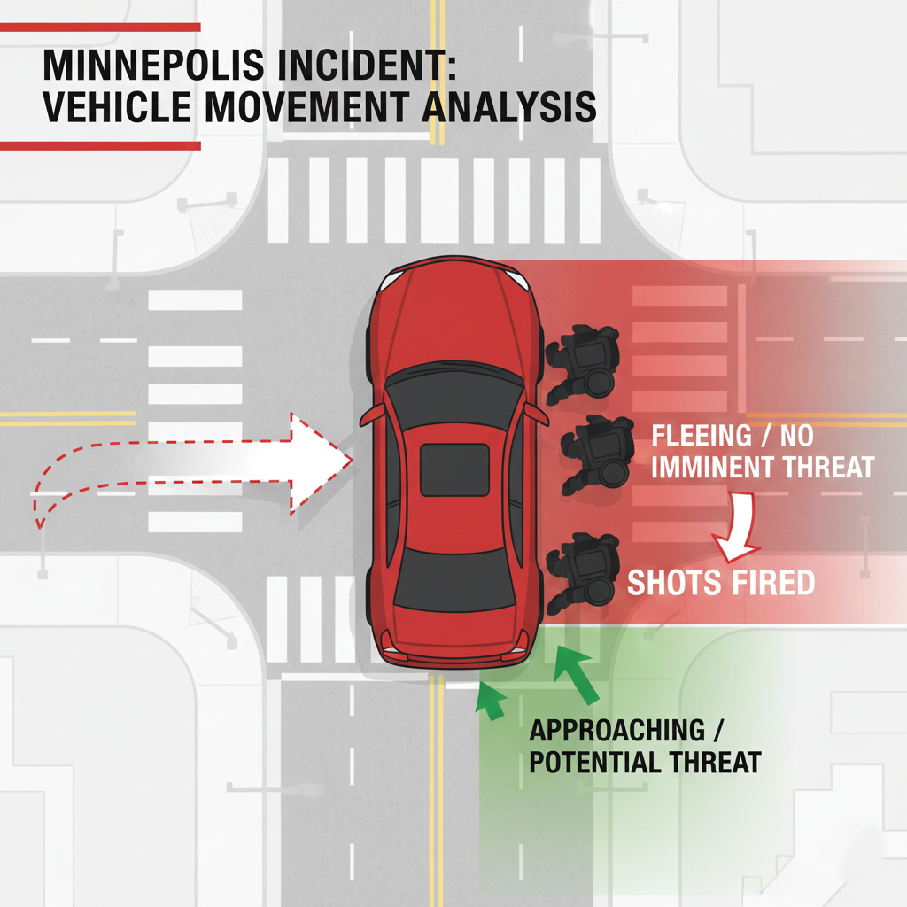 Diagram illustrating the movement of the vehicle during the Minneapolis incident.