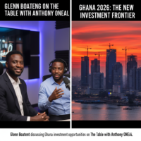 Glenn Boateng discussing Ghana investment opportunities on The Table with Anthony ONeal.