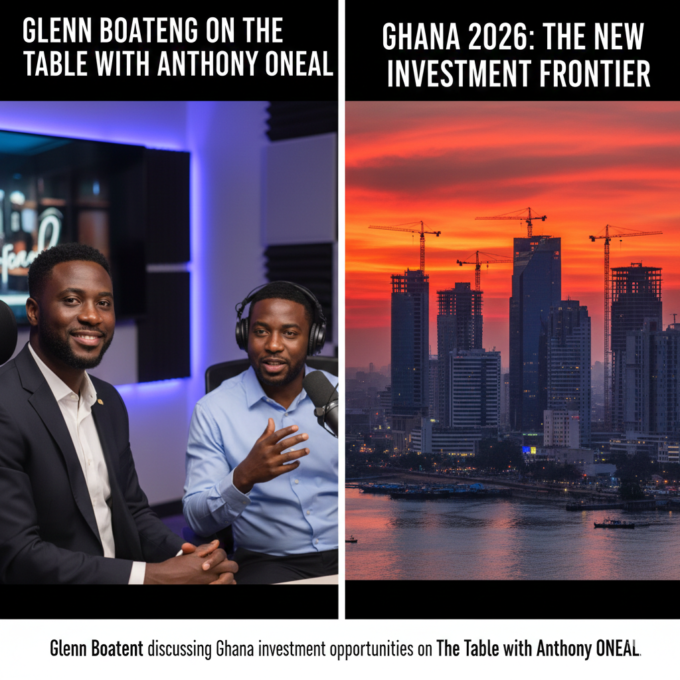 Glenn Boateng discussing Ghana investment opportunities on The Table with Anthony ONeal.