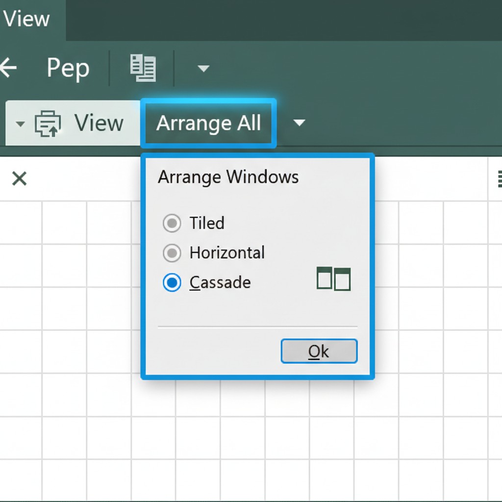 How to arrange Excel workbooks side-by-side for cross-workbook VLOOKUP.