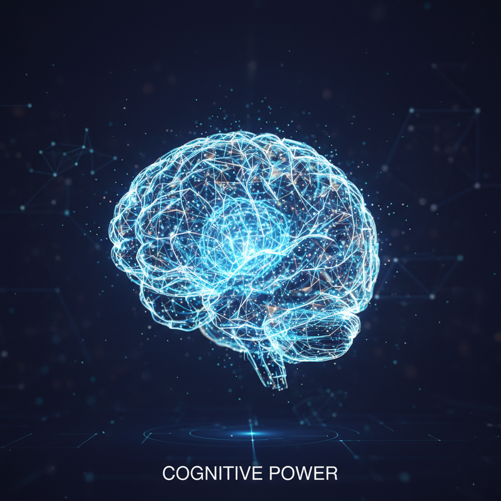 Illustration representing the cognitive benefits and brain energy provided by creatine supplementation.