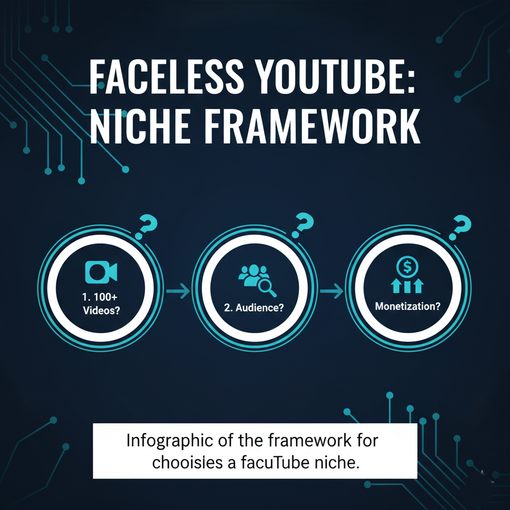 Infographic of the framework for choosing a faceless YouTube niche.