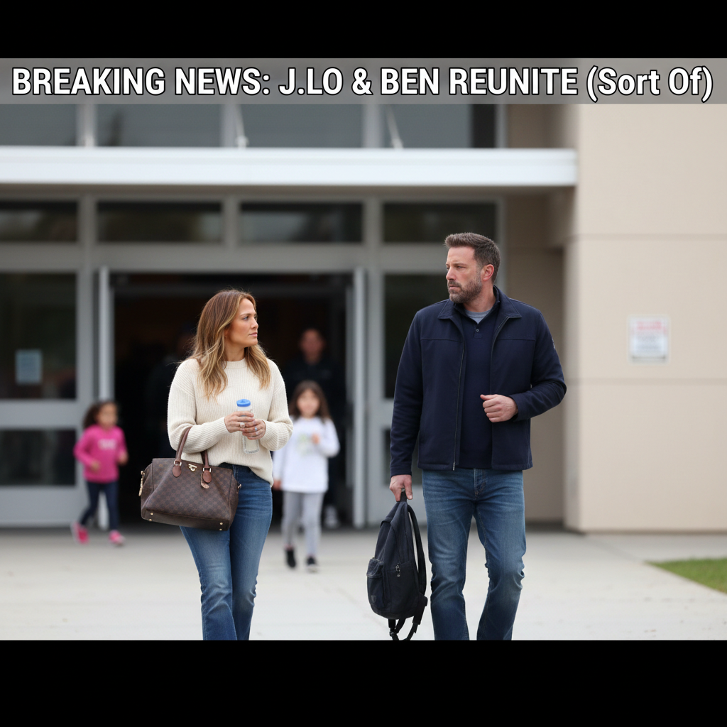 Jennifer Lopez and Ben Affleck spotted separately at their children's school function amidst divorce proceedings.