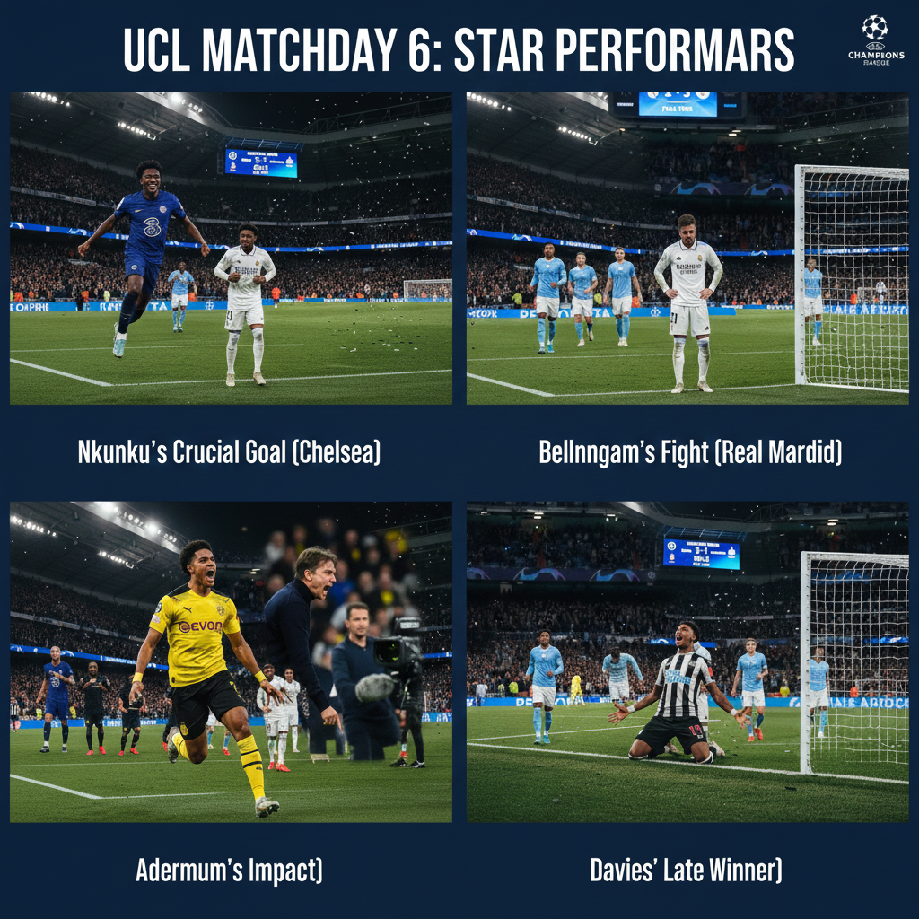 Key players and moments from Champions League Matchday 6.