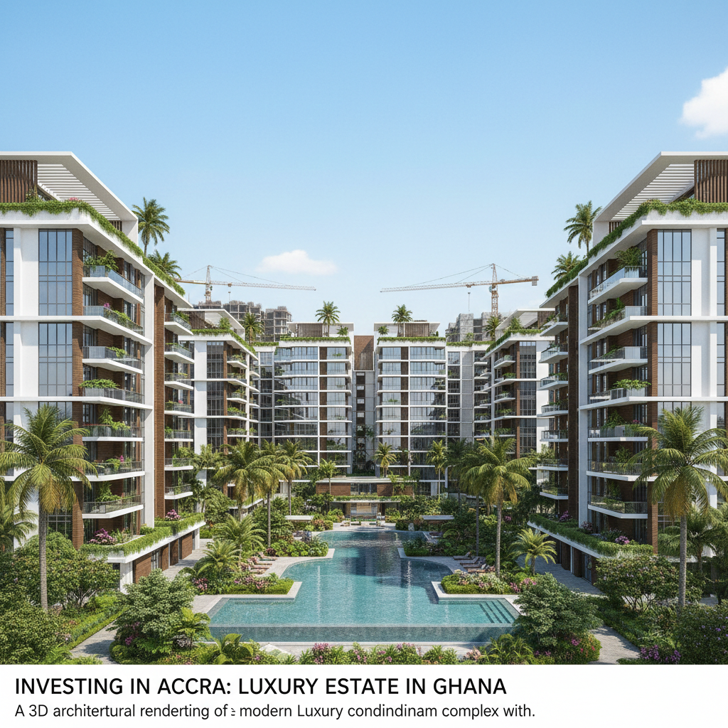 Luxury real estate development and modern condos in Accra, Ghana.