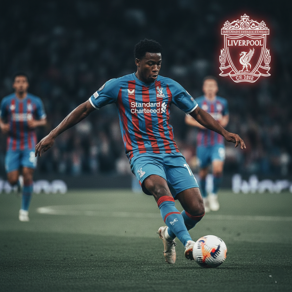 Marc Gueye playing for Crystal Palace, a target for Liverpool's defense.