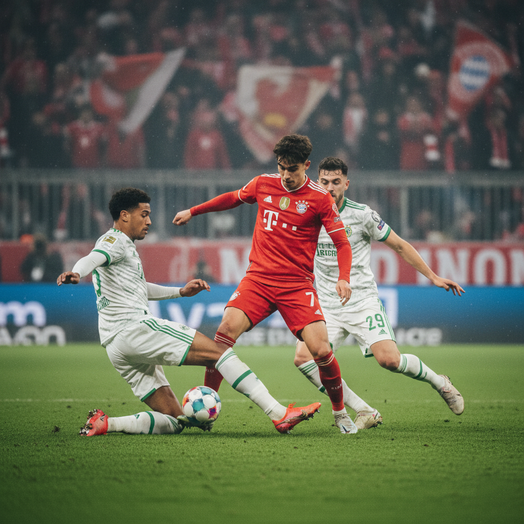 Michael Olise's incredible dribbling during Bayern vs Wolfsburg.