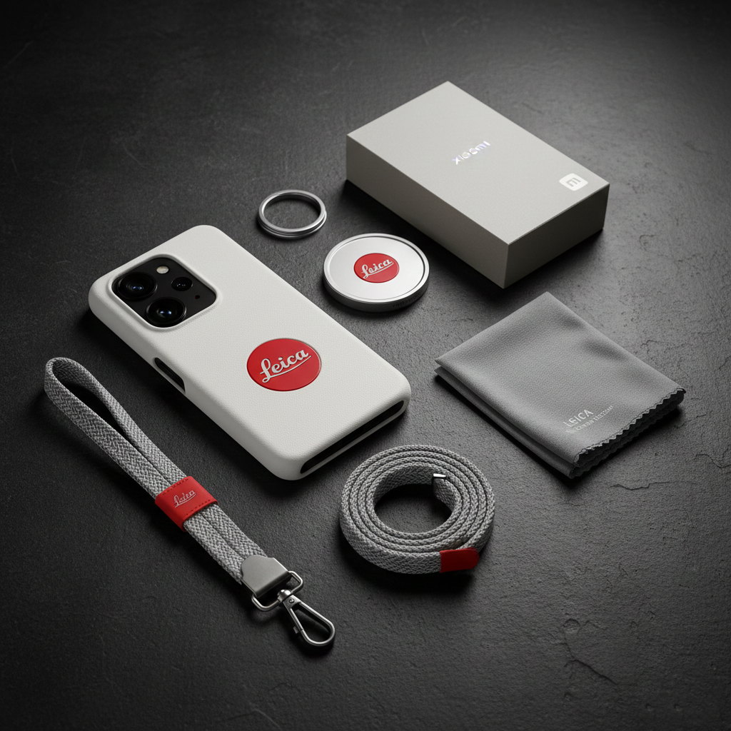 Premium camera-focused accessories included with the Xiaomi 17 Ultra Leica Edition.
