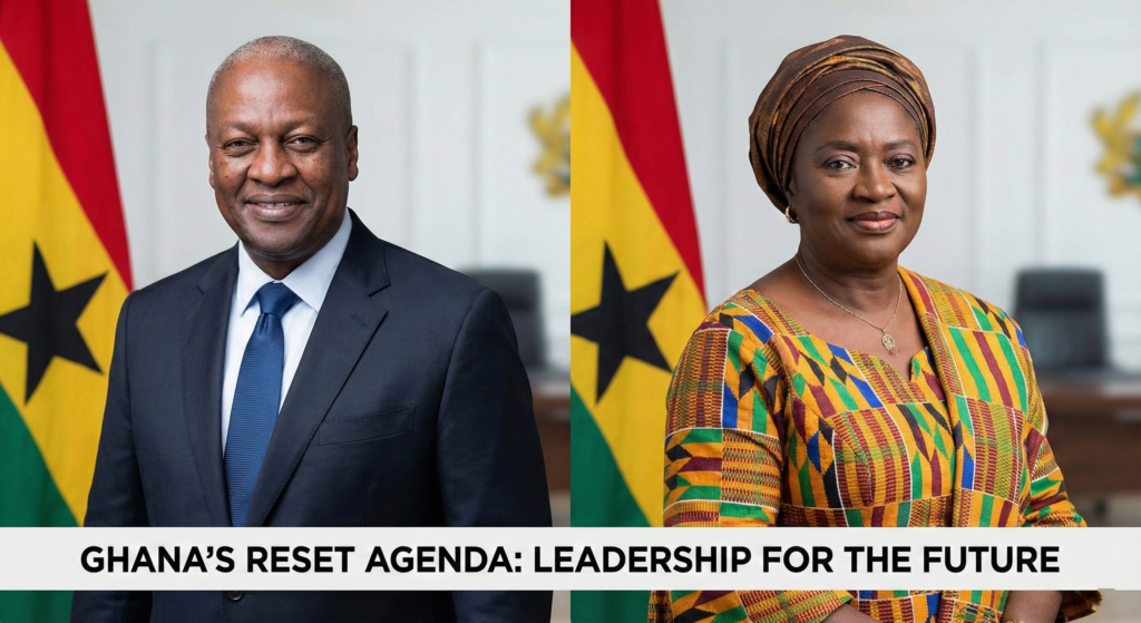 President John Mahama and Vice President Professor Naana Jane Opoku-Agyemang of Ghana.