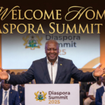 President John Mahama delivering the opening address at the 2025 Diaspora Summit in Ghana.