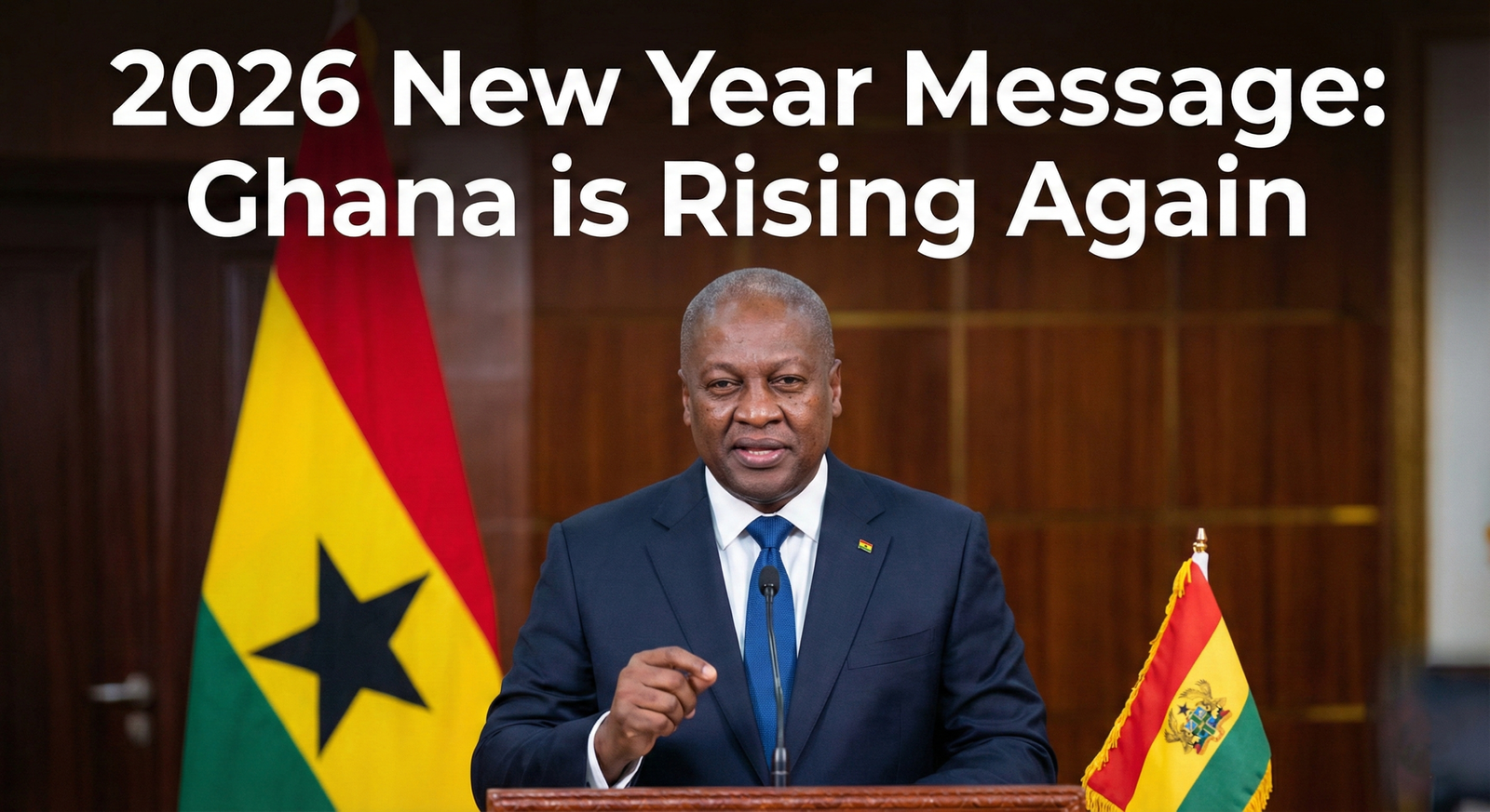 President John Mahama giving his 2026 New Year message to the citizens of Ghana.