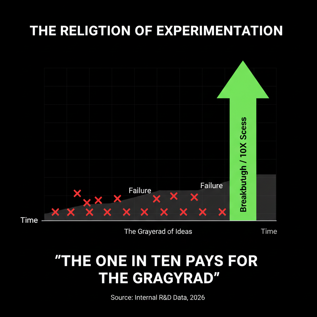 Success graph showing how multiple small failures lead to one massive breakthrough.