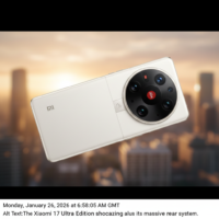 The Xiaomi 17 Ultra Leica Edition smartphone showcasing its massive rear camera system.