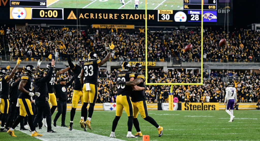 The missed field goal that clinched the AFC North title for the Steelers.