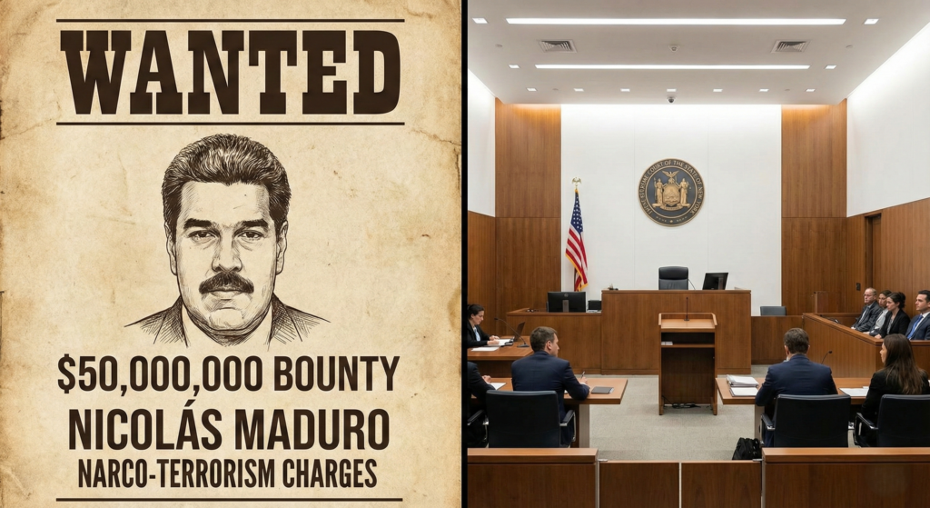 The transition from a most-wanted fugitive to a defendant in U.S. custody.