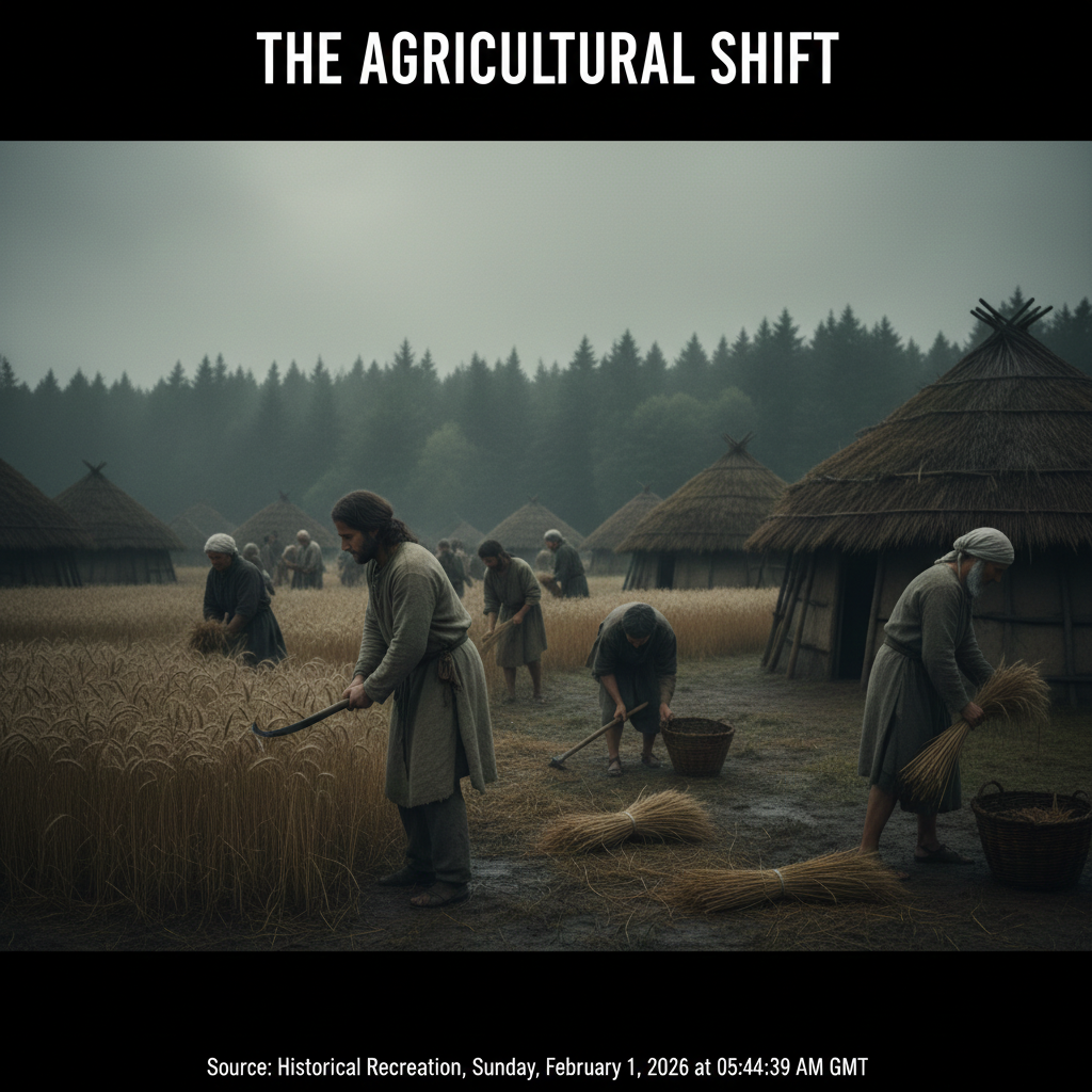 A prehistoric European farming community in a low-light northern environment.