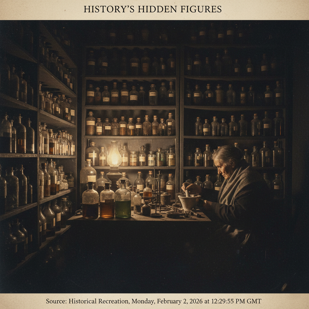 A vintage chemistry laboratory representing the clandestine operations of historical figures.