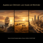 A visual timeline showing the evolution of America from exploration to industrialization.