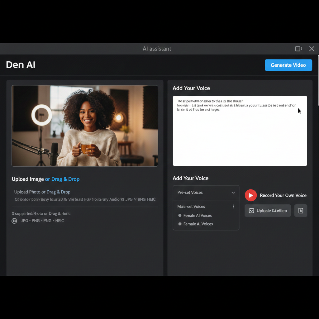 Interface of the Den AI app for animating pictures.