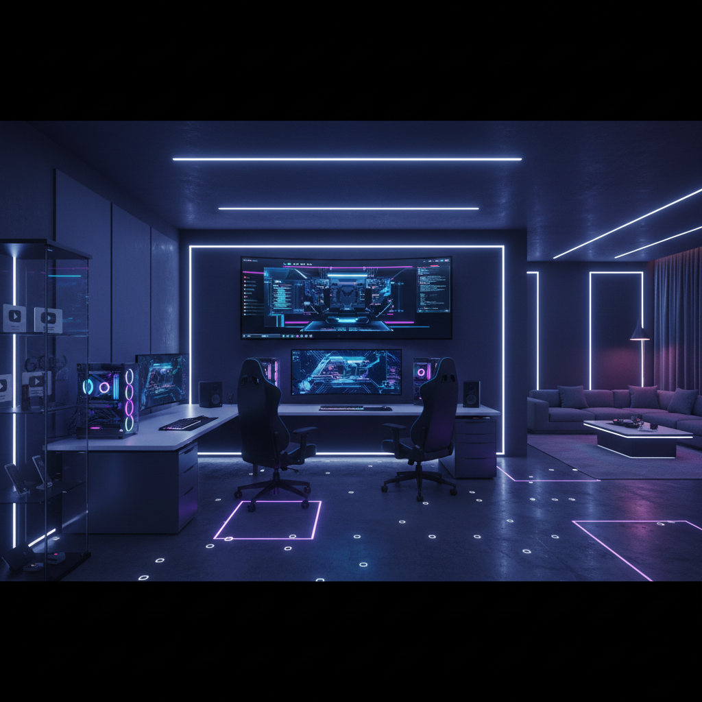 A high-end gaming and tech setup from the Mrwhosetheboss channel.