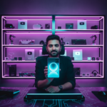 Arun Maini of Mrwhosetheboss in a high-tech studio setting.