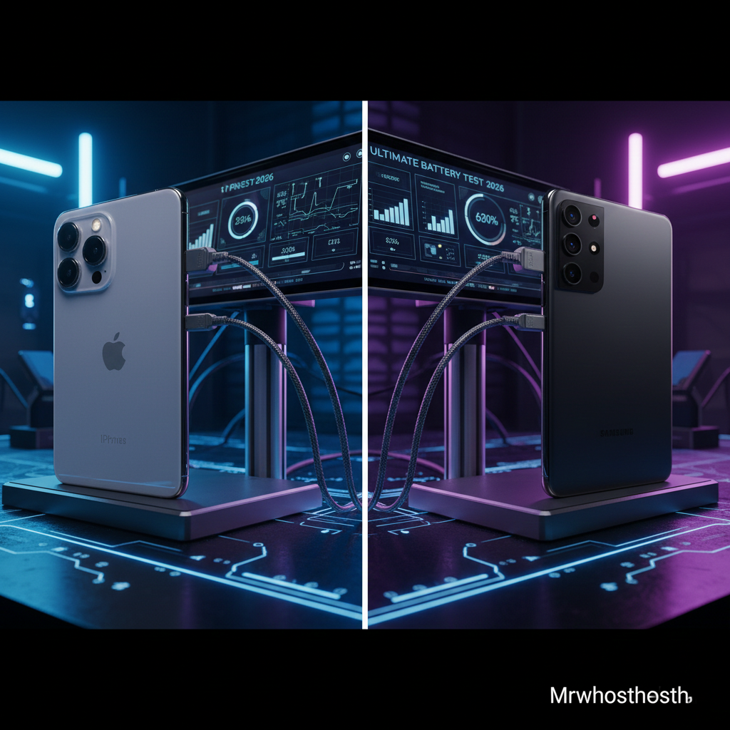 Comparison of flagship smartphones during a Mrwhosetheboss battery test.